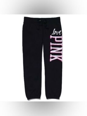 PINK Victoria’s Secret Black Campus Jogger Sweatpants